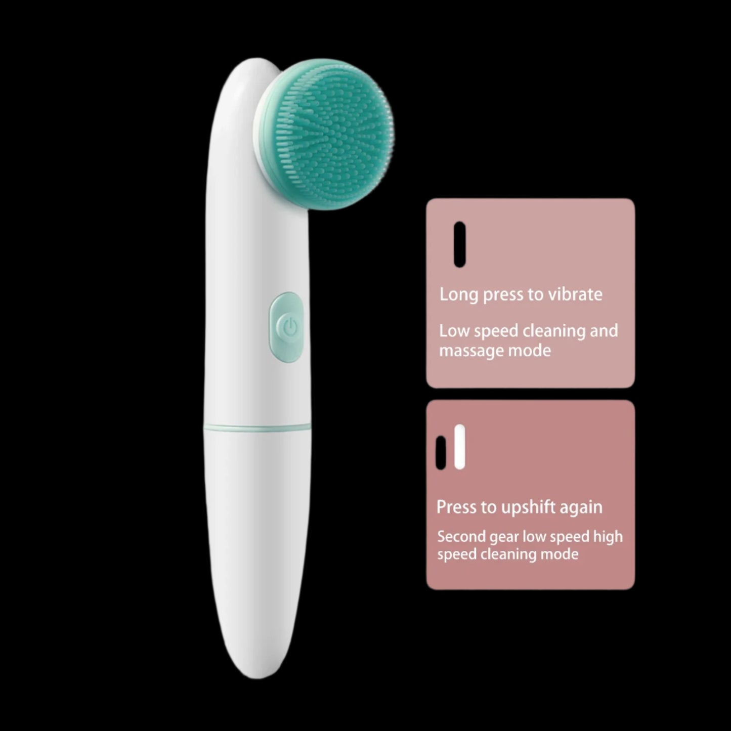 Two in One Vibrating Facial Cleansing Brush, IPX7 Waterproof with 2 Brush Heads,Face Brush Use for Exfoliating, Massaging and Deep Cleansing Electronics on Clearance